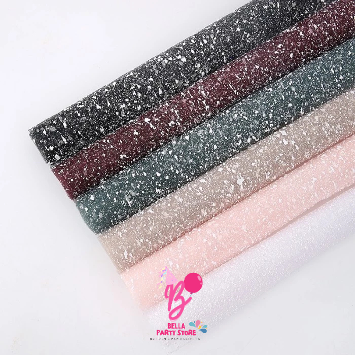 

lembaran kain tile salju snow tile cellophane kertas pembungkus buket wrapping flower import
