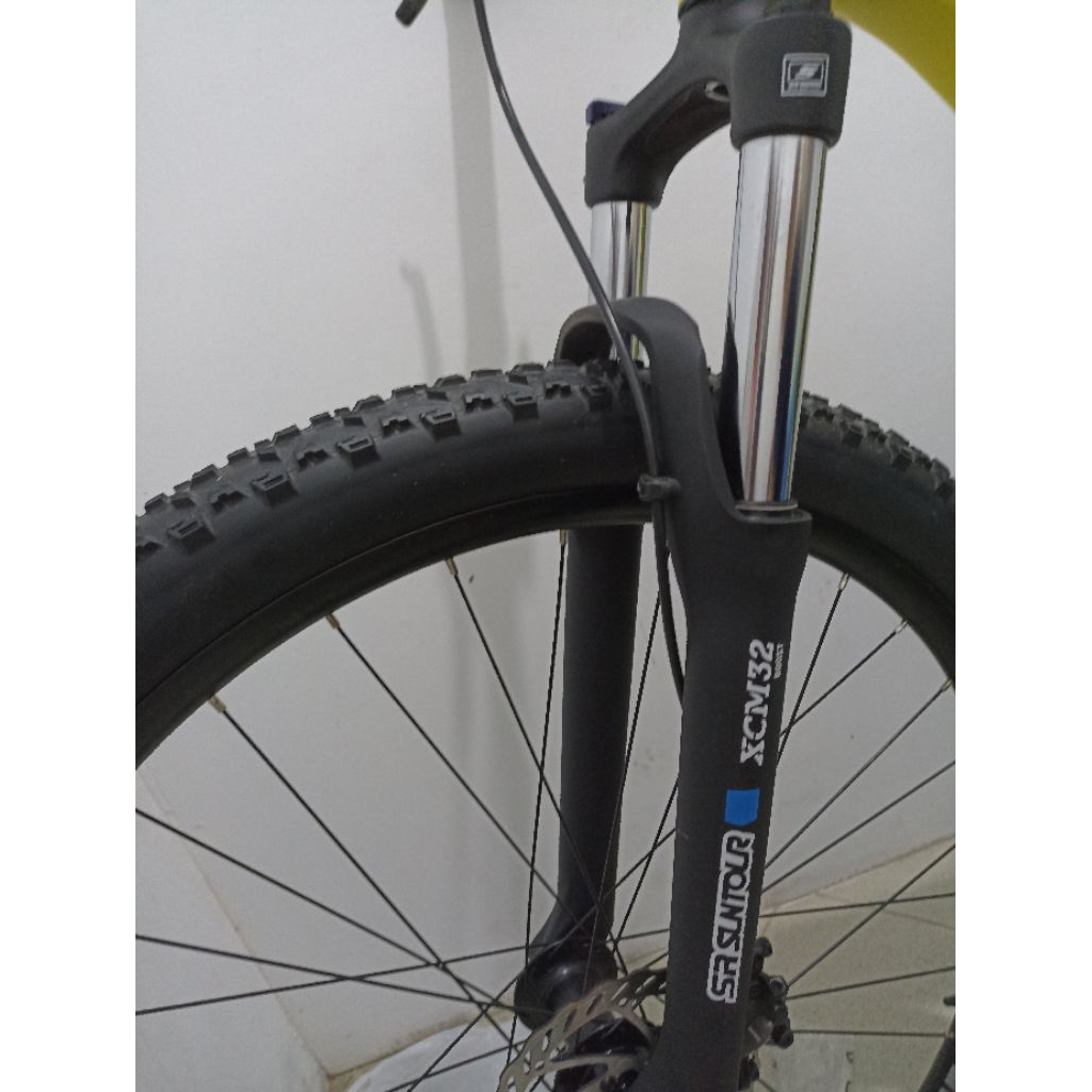 Fork MTB XC Suntour XCM 32 Travel 120 Ban 29 TA Boost Copotan Mulus