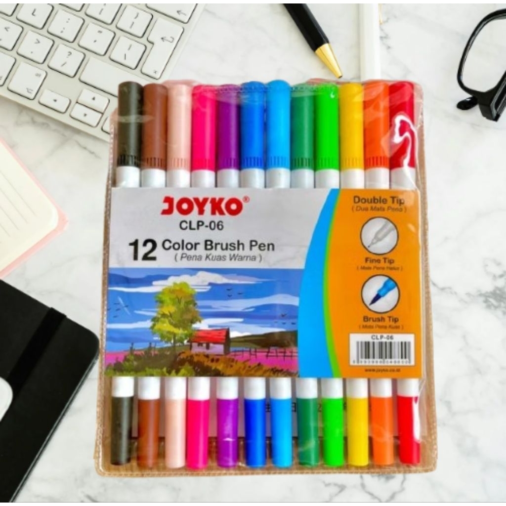 

Color Brush Pen / Pena Kuas Warna Joyko CLP-06 / 12 Warna / Color