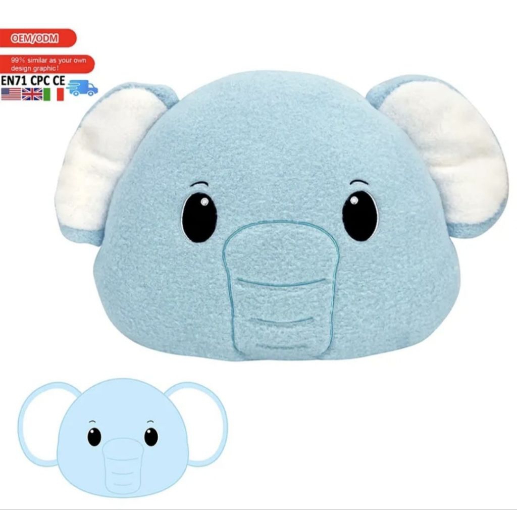 Boneka Bantal Kepala Gajah Elephant Diameter 40X30Cm Lembut Lucu Murah Baru