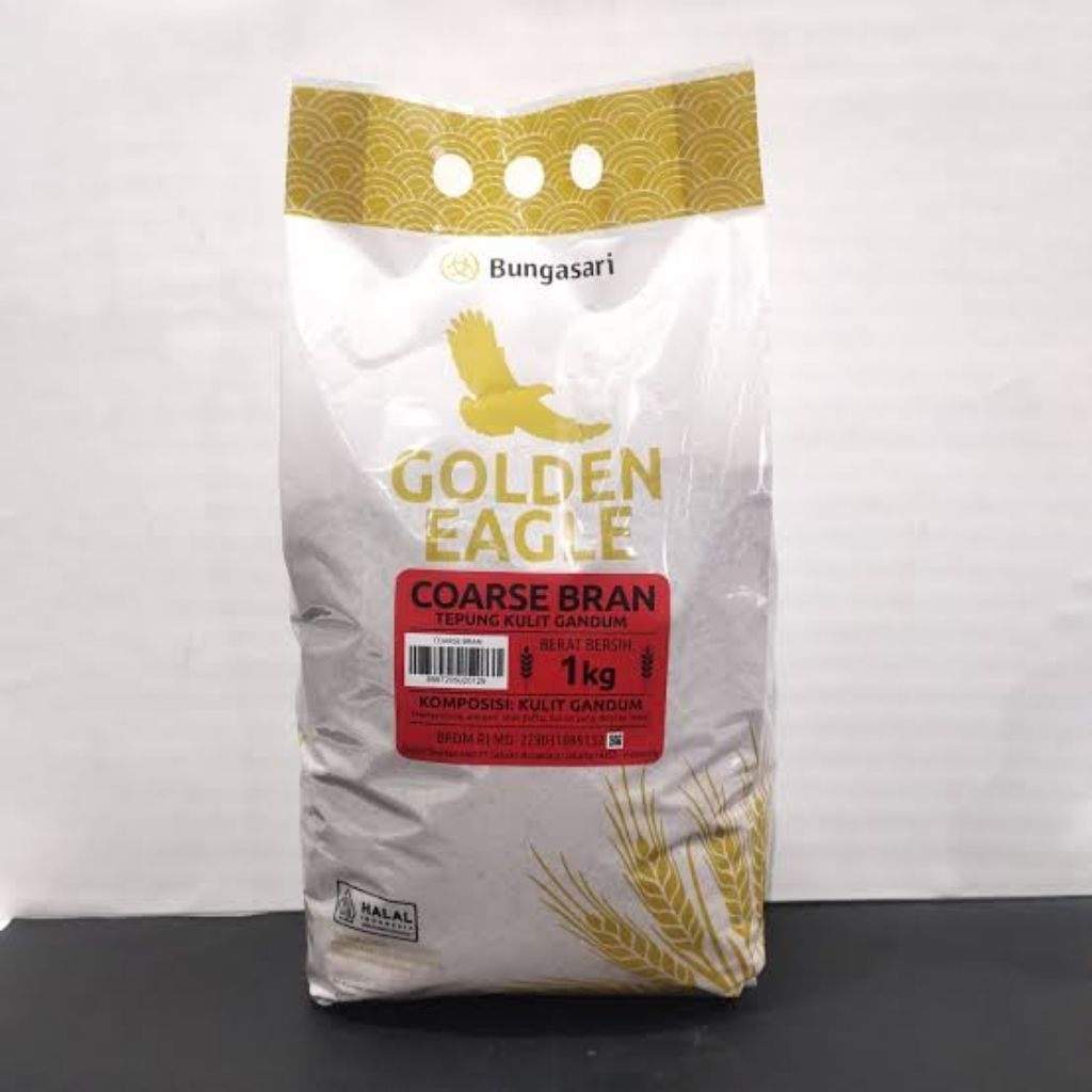 

GOLDEN EAGLE Coarse Bran 1Kg / Kulit Gandum Kasar / Tepung Kulit Gandum