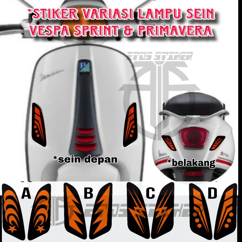 Stiker lampu sein vespa sprint dan primavera stiker variasi lampu transparan motor vespa
