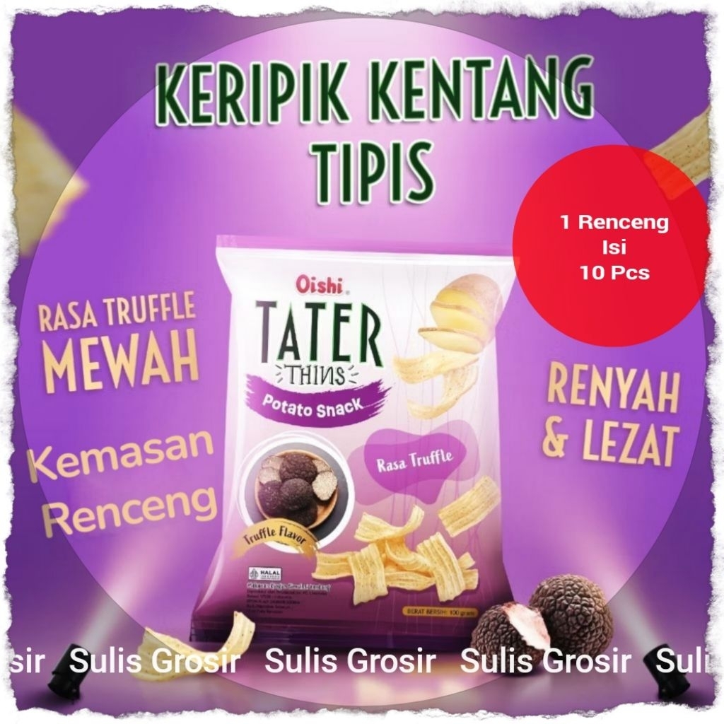 

Oishi Tater Thins Potato Snack Per renceng isi 10 sachet
