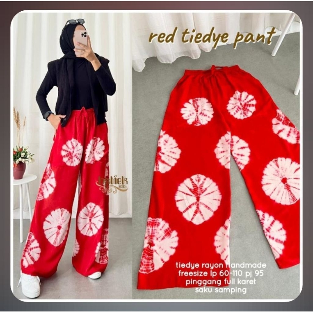 Celana Kulot Tiedye Merah Putih