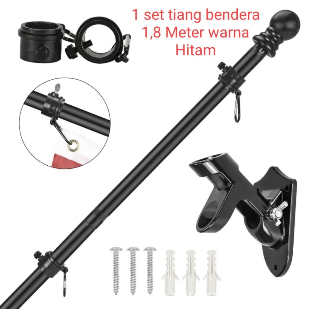 Bracket Tiang Bendera Holder Tiang Bendera Dinding Dudukan Tiang Bendera Aluminium