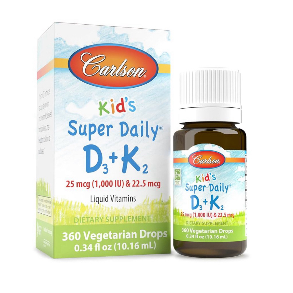 READY Carlson Kid’s Vitamin D3 1000iu & K2 vegetarian drops USA Vitamin D dan calcium anak imunitas 