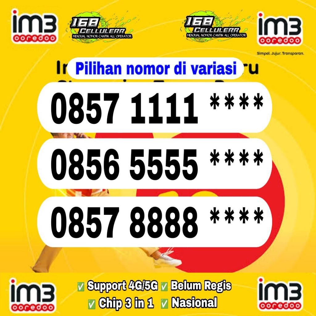Nomor cantik Indosat Ooredoo im3 700800