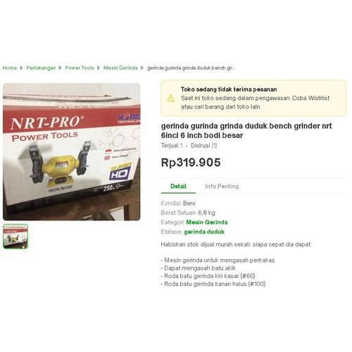 

gerinda gurinda grinda duduk bench grinder nrt 6inci 6 inch bodi besar