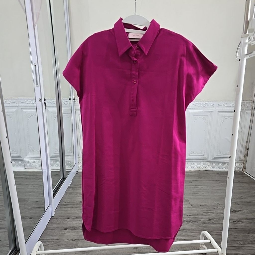 preloved baju dress/mini dress wanita dewasa pink fusia like new (cek deskripsi)