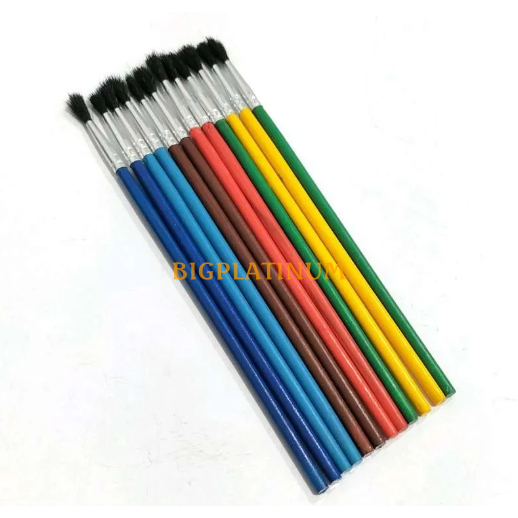 

1LUSIN (12 PCS) Kuas Gambar VICO no 8 Bulu Hitam Besar Kecil Warna -Artist Brush 8 Kuas Cat Air Kuas Kecil