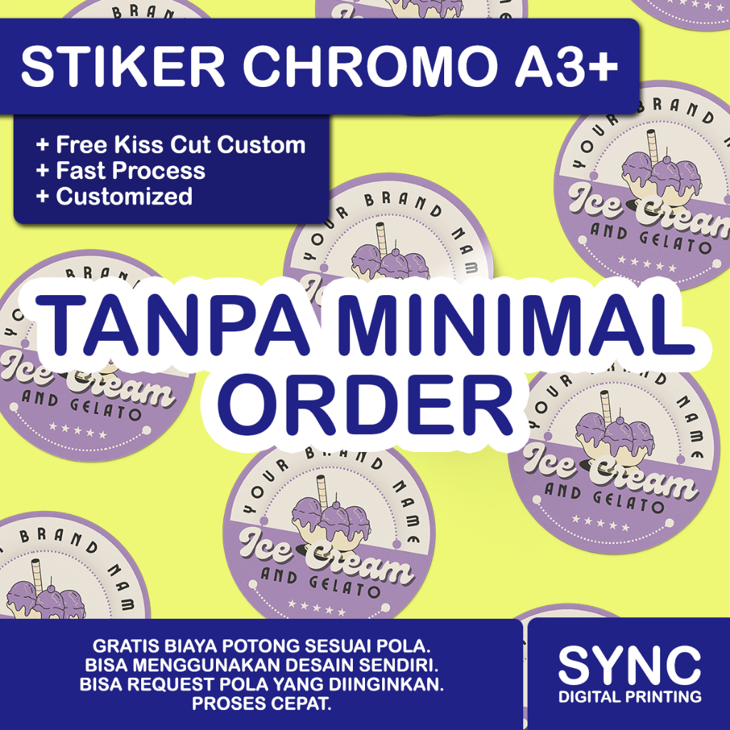 

TANPA MINIMAL ORDER Cetak Stiker Chromo A3 Plus Kiss Cut