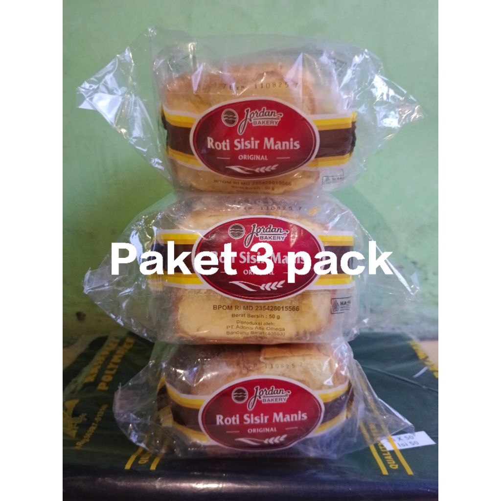 

Paket 3 pack Roti sisir manis jordan isi 5