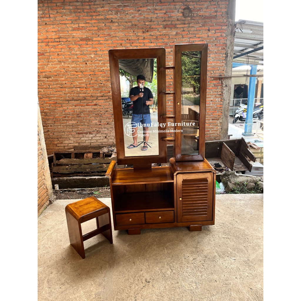 Meja Rias Minimalis, Meja Rias Kayu Jati, Tolet Minimalis Kayu Jati Jepara, Meja Rias Minimalis Jati