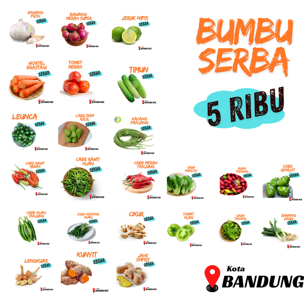 

BUMBU SERBA 5 RIBU | bumbu dapur | bawang merah cabe rawit | sayur pack Bandung sayur instant Bandung