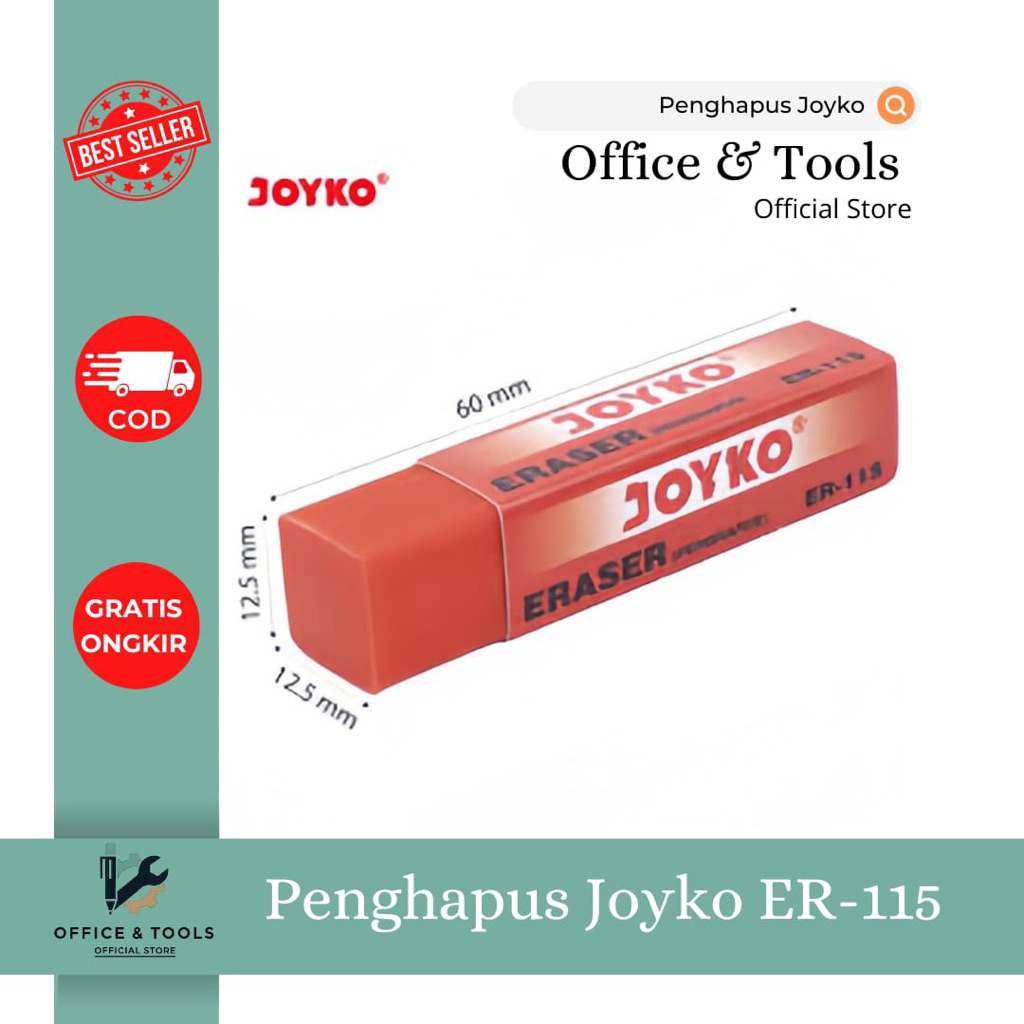 

Penghapus Joyko ER-115 Karet Penghapus Pensil Kuat Bersih Eraser Office & Tools
