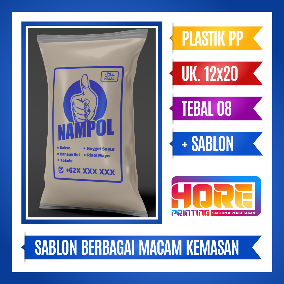 SABLON PLASTIK PP 08 (12x20 cm) PLASTIK KEMASAN SNACK & BUBUK