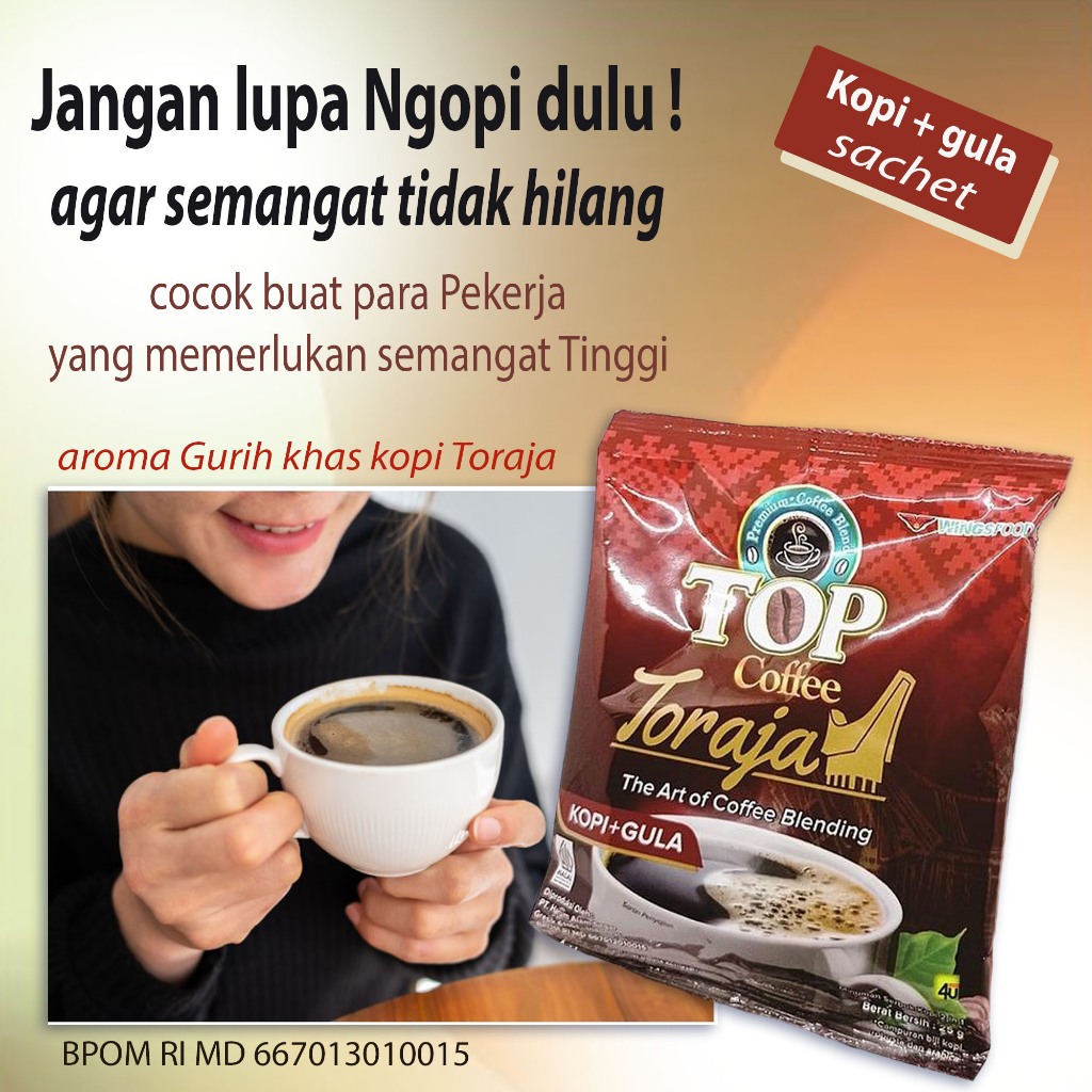 

Kopi bubuk Anti Ngantuk Paling banyak diburu TERLARIS kopi bubuk instant khas toraja murni aroma gurih menghilangkan rasa kantuk yang berlebihan mengembalikan semangat yang hilang cegah loyo juga cegah lelah ~ top coffee toraja sachet