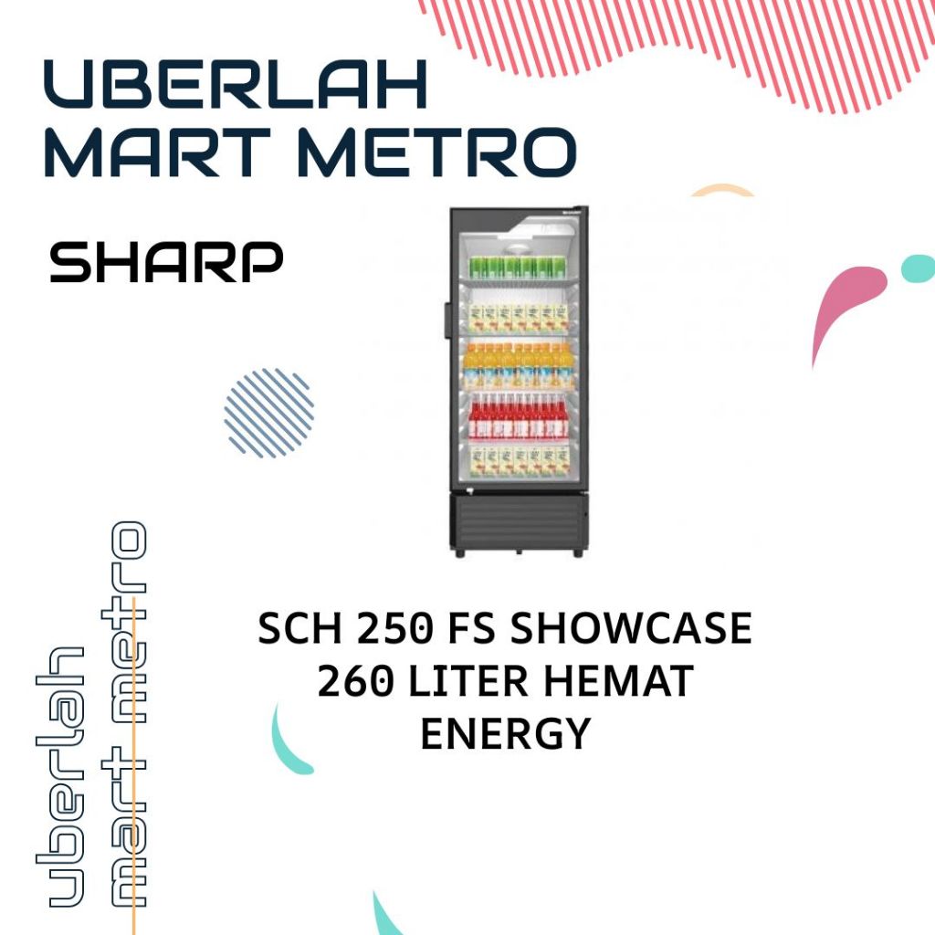 SHARP SHOWCASE SHARP 4 RAK JUMBO SCH 250 FS KAPASITAS 254 LITER