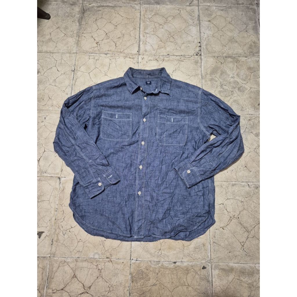 Kemeja Denim Uniqlo Pria Original(XL)