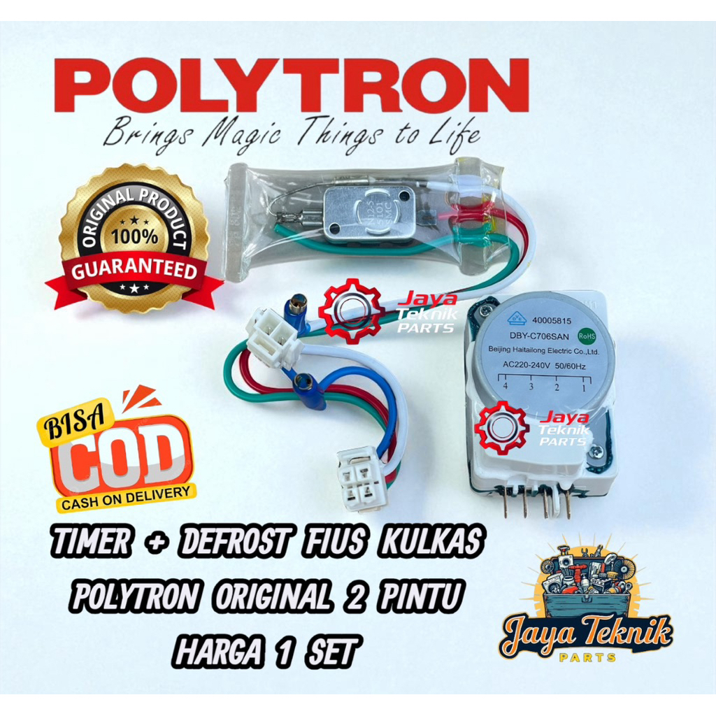 Set Timer Defrost Bimetal Fuse Kulkas 2 Pintu POLYTRON Original / Timer Kulkas Polytron 2 Pintu