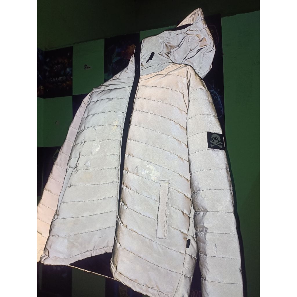 jaket puffer menyala/reflektif