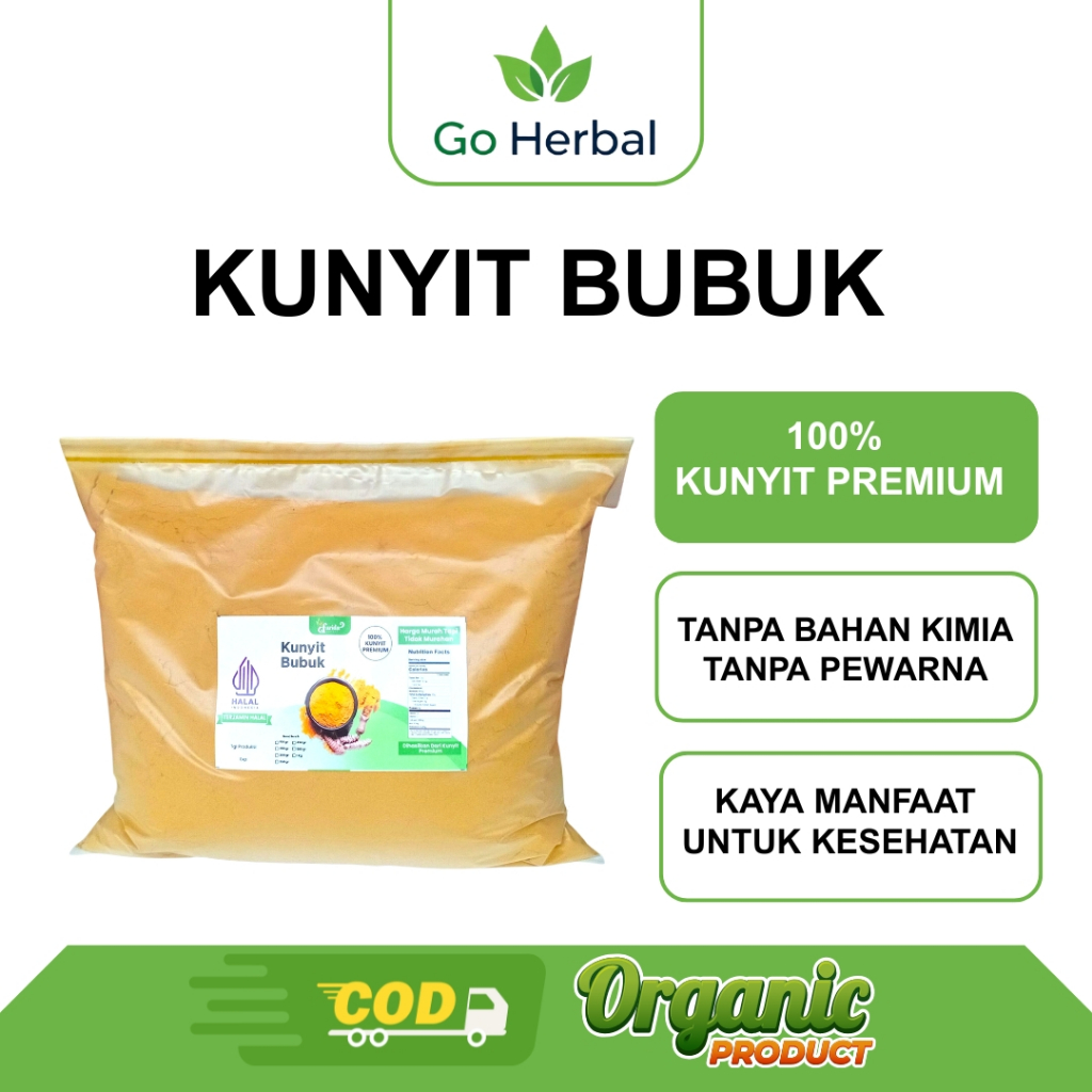 

Kunyit Bubuk Premium 100% Kunyit asli Farida Herbal