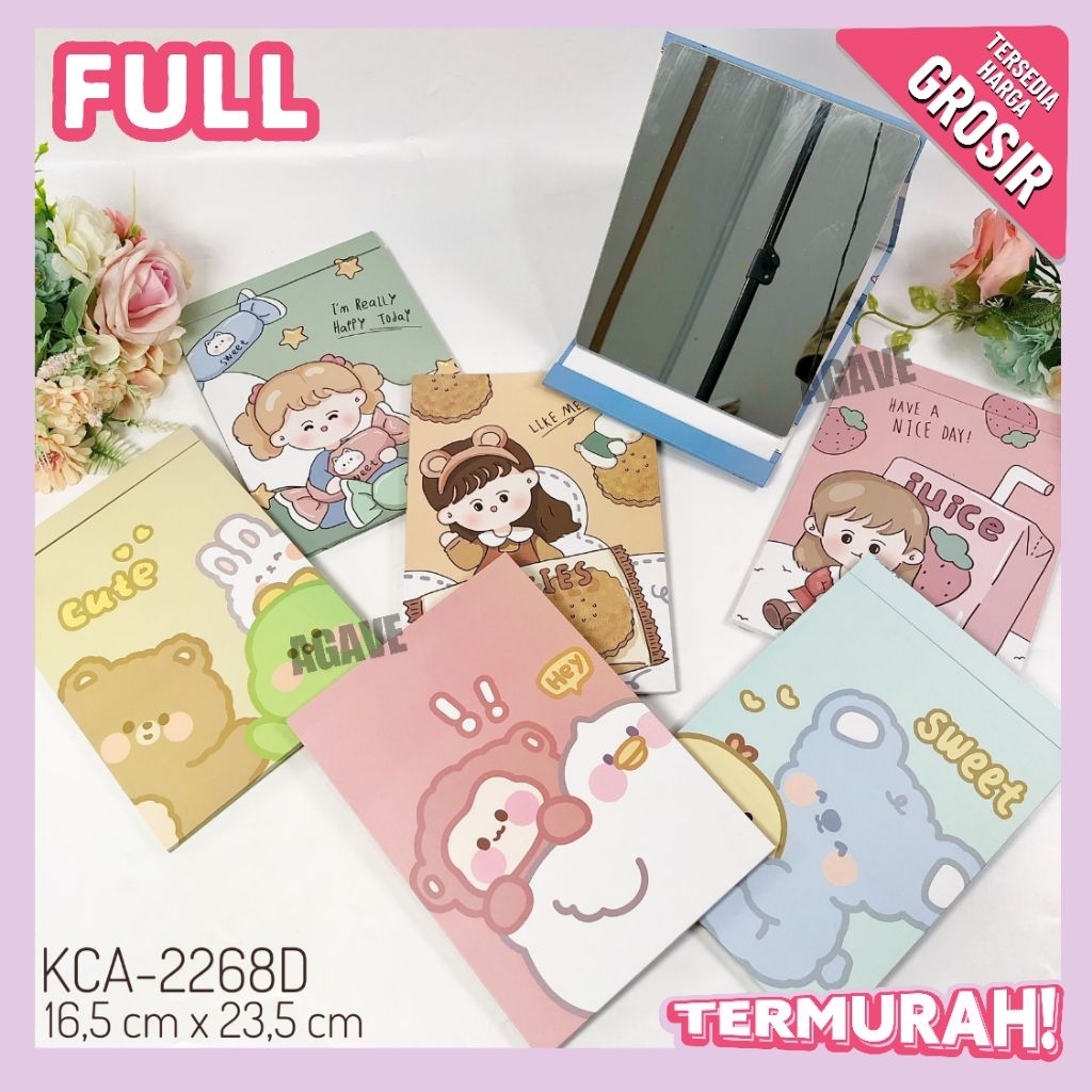 Kaca Lipat Jumbo | Kaca Frame Karton Lipat | Kaca Duduk | Kaca Buku Jumbo | Cermin Buku Jumbo | Kaca