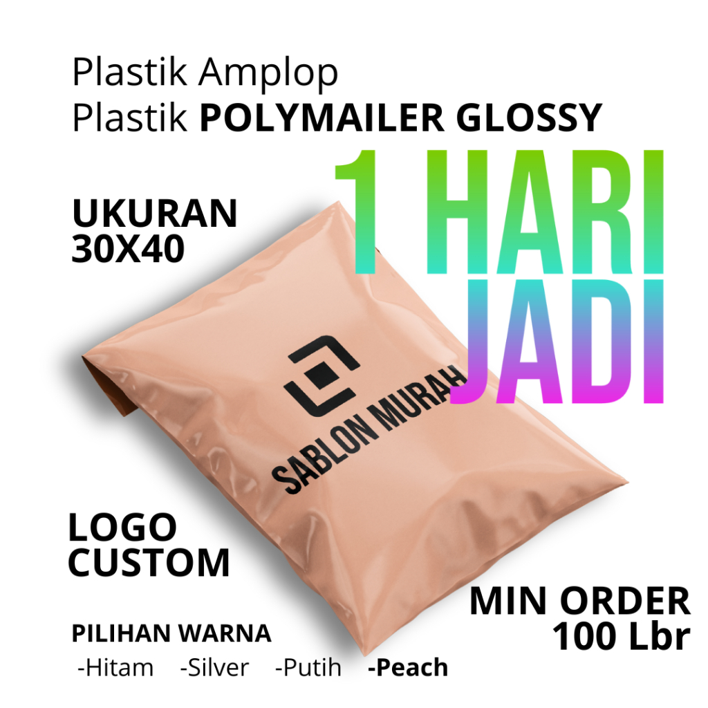 

PLASTIK POLYMAILER SABLON PLASTIK PAKET AMPLOP SABLON 25x35 FREE DESAIN
