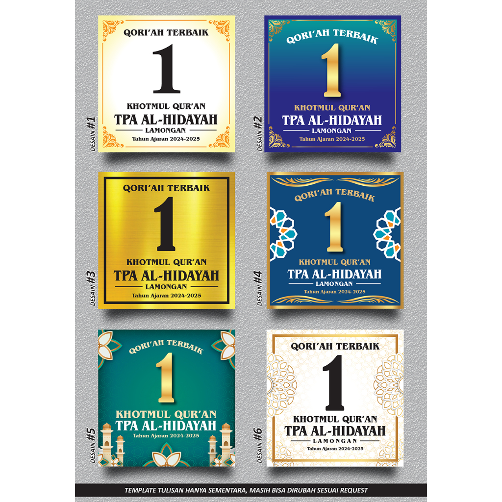 

STIKER Juara Piala Trophy Al Qur'an Tahfidz