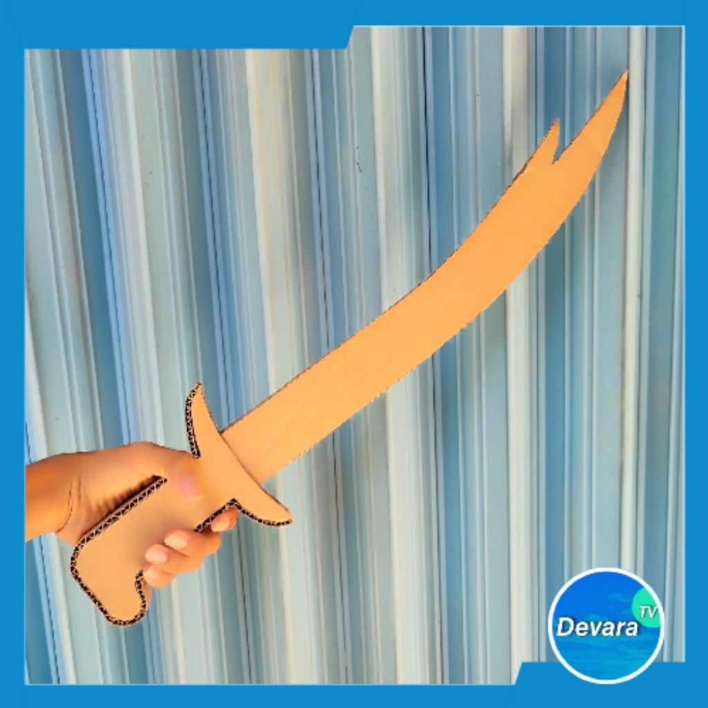 Kerajinan Pedang Zulfikar dari Kardus | Kerajinan Pedang mainan Kardus