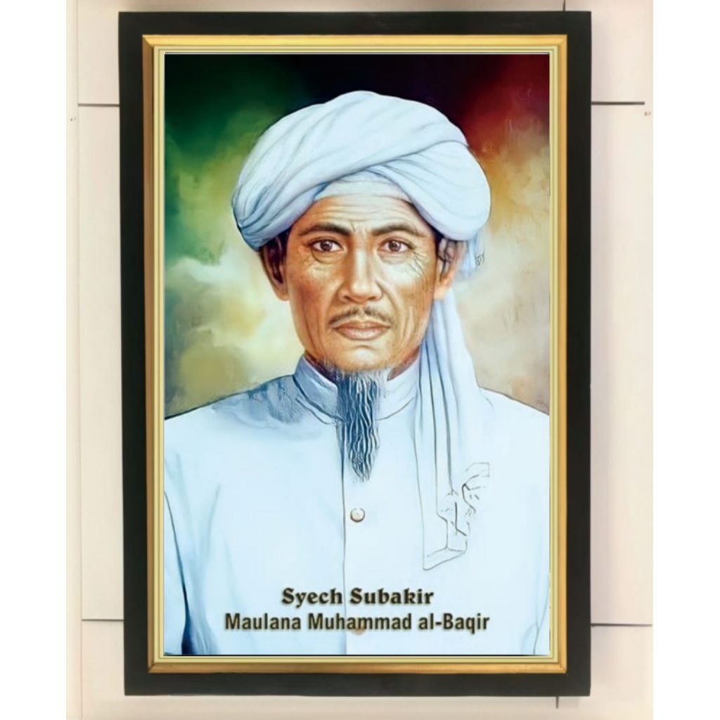 hiasan dinding poster syekh Subakir plus bingkai ukuran 53×35