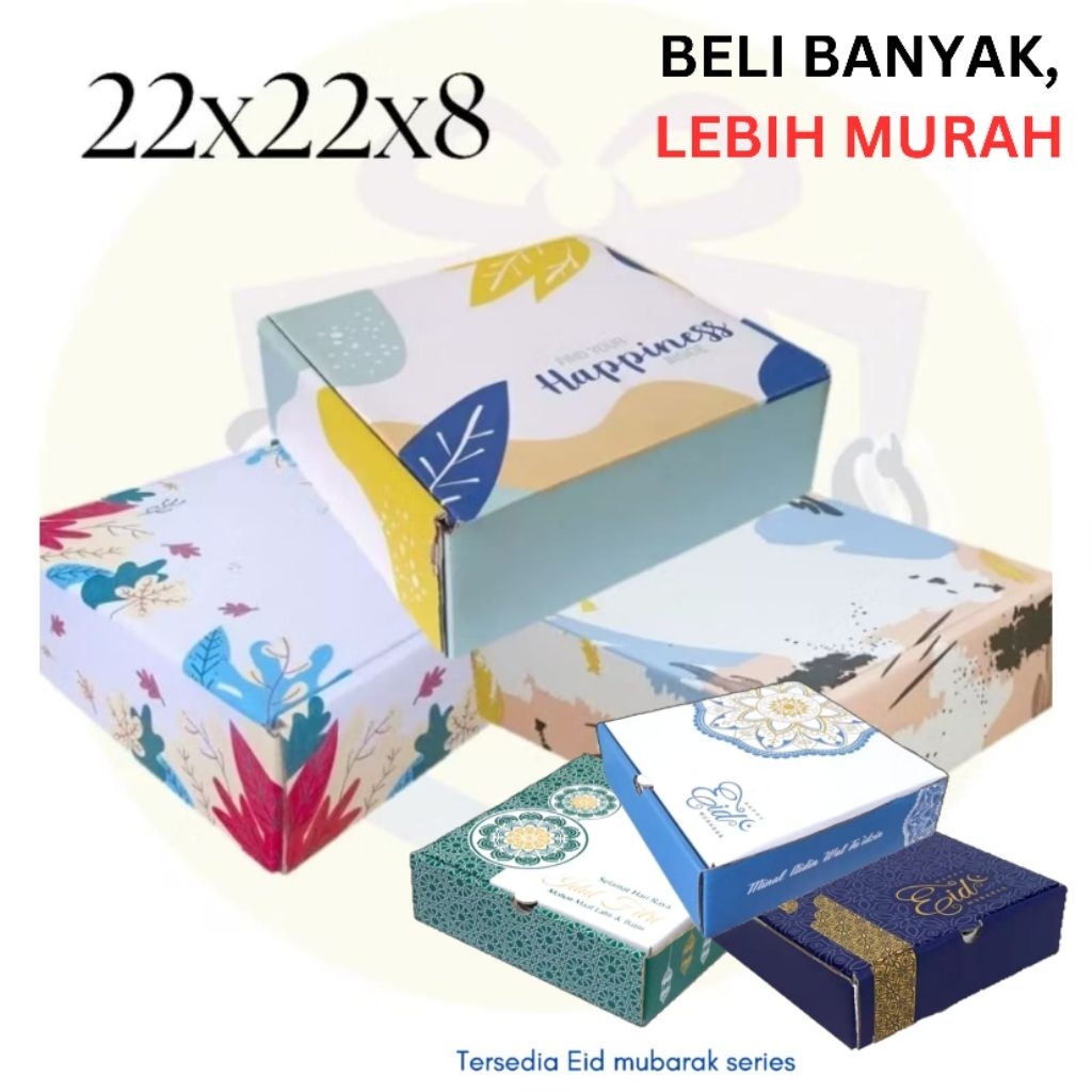 

kardus box ukuran 22x22x8 cm, box kemasan online shop/box kado/box hampers/box hijab/gift box