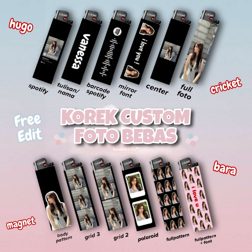 (MIN 15Pcs) Lighter Cricket / Korek cricket / Mancis Cricket Free Custom