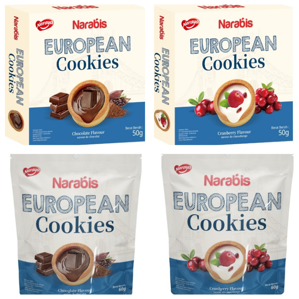 

Naraya Narabis European Cookies Chocolate Cranberry 60g / 50g