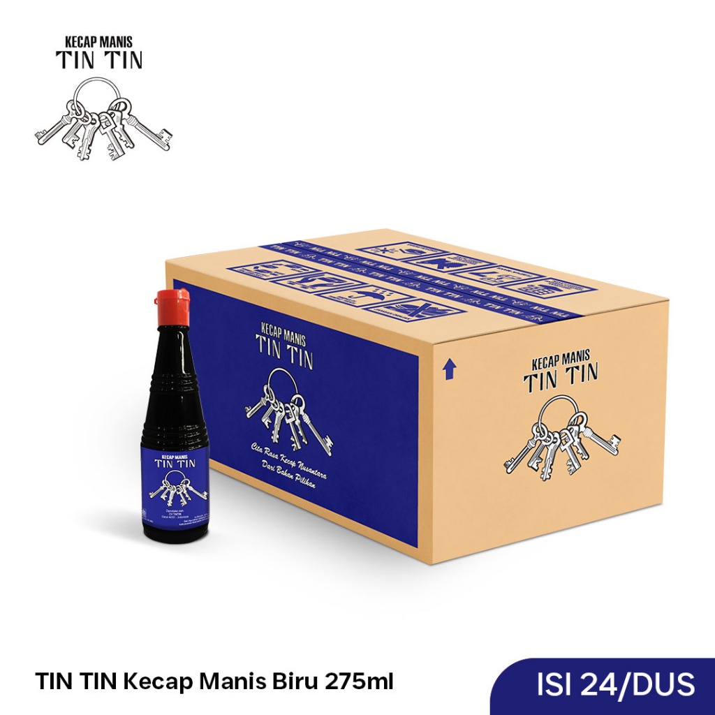 

TIN TIN CAP KUNTJI Kecap Manis Biru Botol Pet 275ml ISI 24 pcs