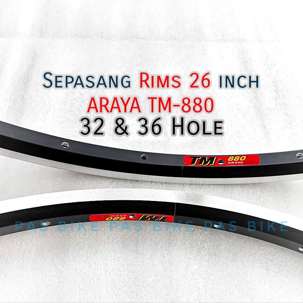 Sepasang Velg 26 Araya 32 dan 36 hole Alloy Double wall TM880