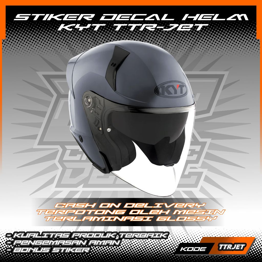 STIKER DAN WATER DECAL DECAL HELM KYT TTR-JET
