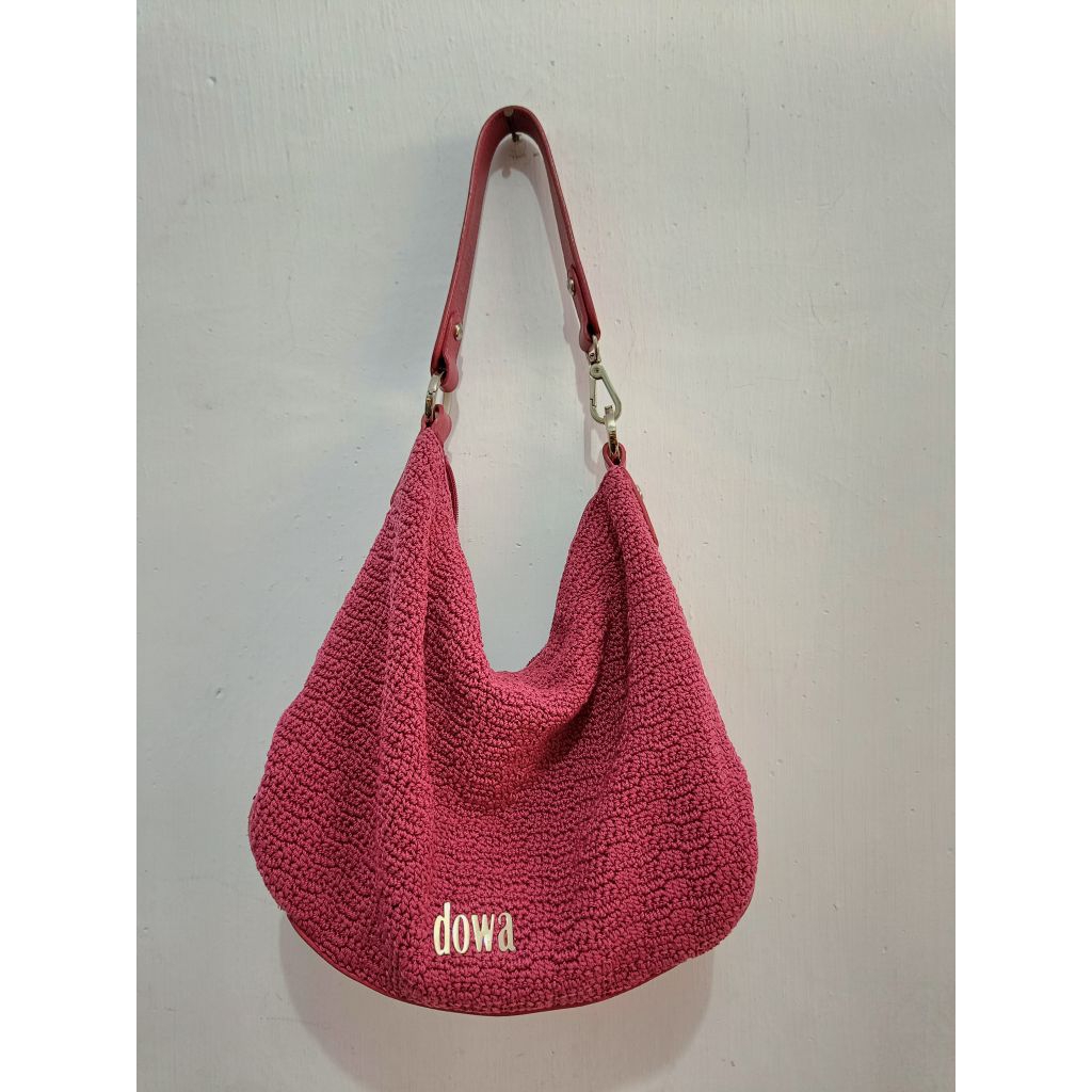 Tas Dowa Pink Berry Shoulder Bag ORI PL Tas dowa fushcia Tas Crochet Shoulder / Tote Bag