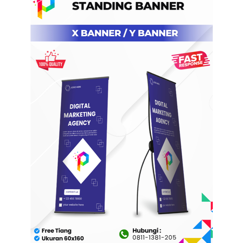 CETAK X BANNER / STAND BANNER - Ukuran 60x160 cm