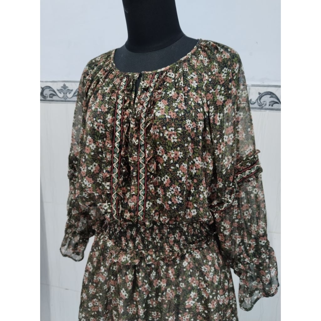 Dress sifon motif lembut