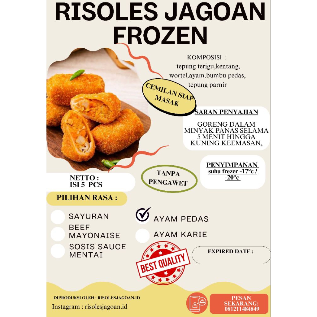 

Risoles Frozen Ayam Pedas