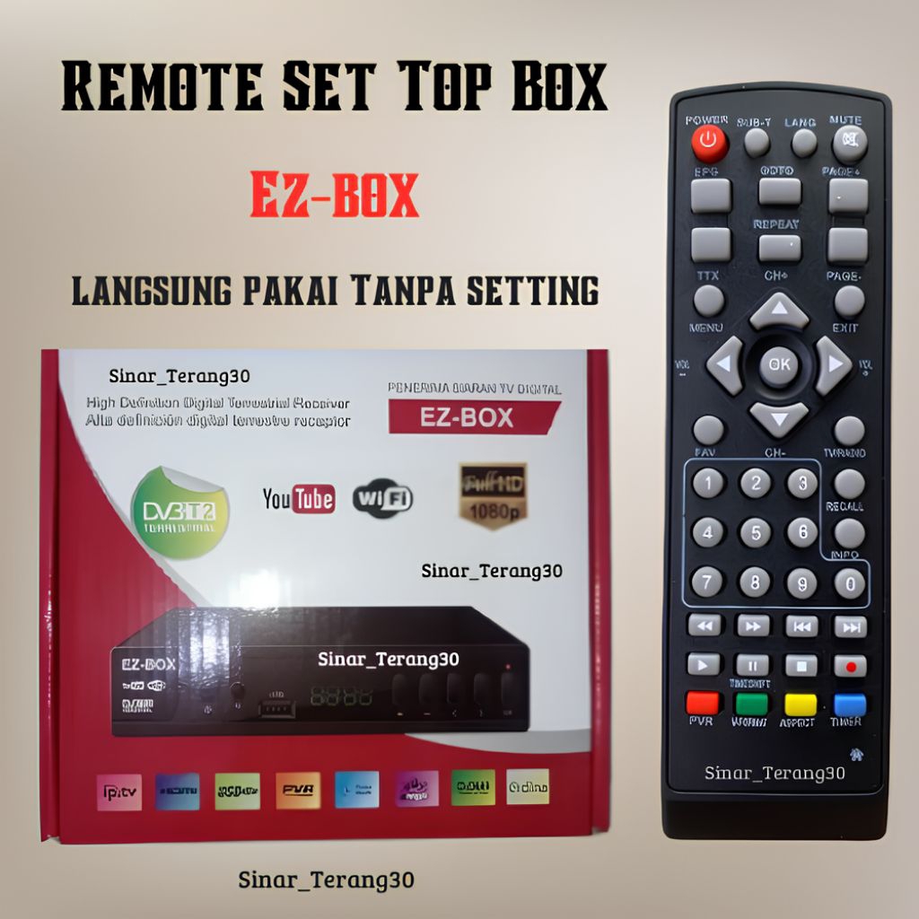 Remot Stb Remote Set Top Box EZ-BOX DVB T2 Langsung Pakai Tanpa Setting