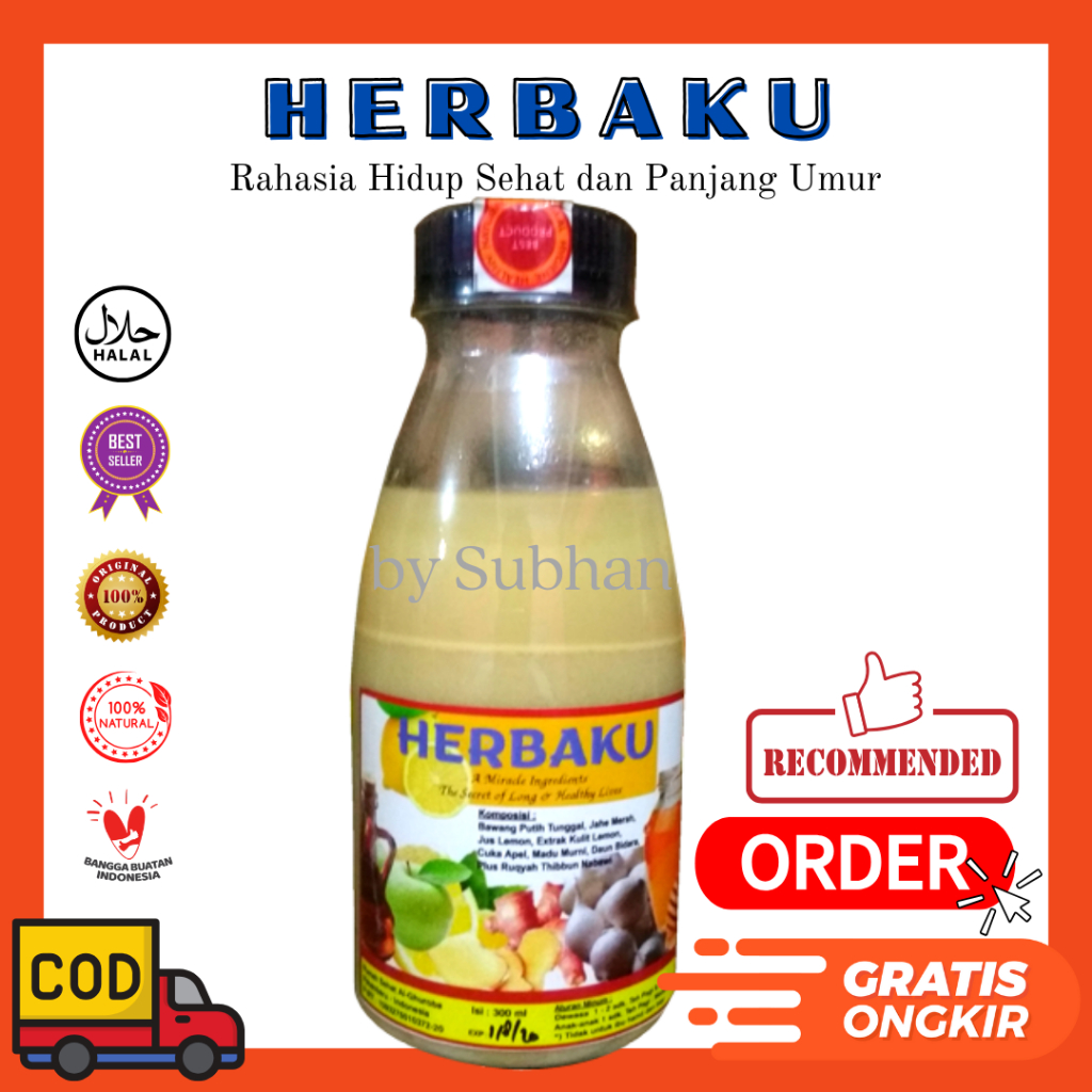 

HERBAKU - Jus Herbal Bawang Putih Tunggal 300ml | 100% Alami, Tanpa Pengawet