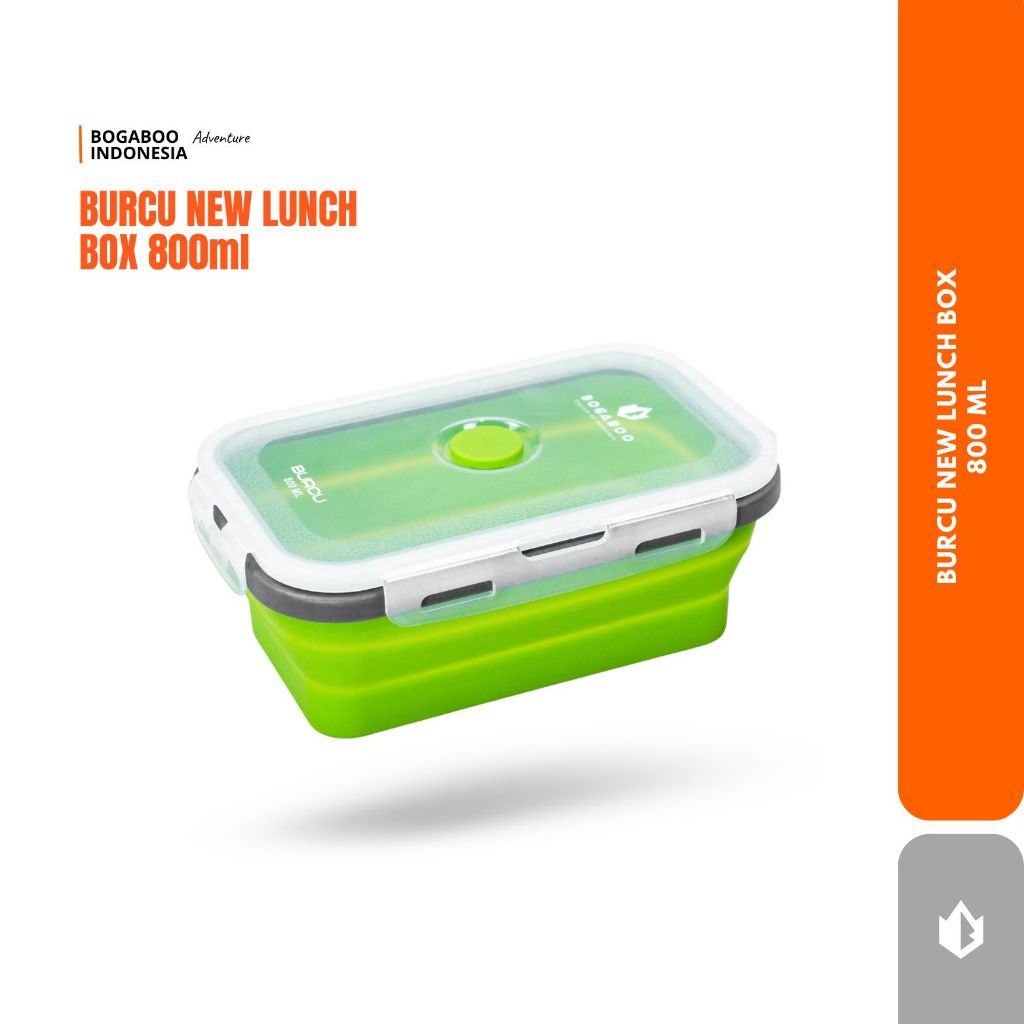 Bogaboo Foldable Lunch Box BURCO Silicone 800 ML - Kotak Makan  Portable - Tempat Makan Elastis - Ta