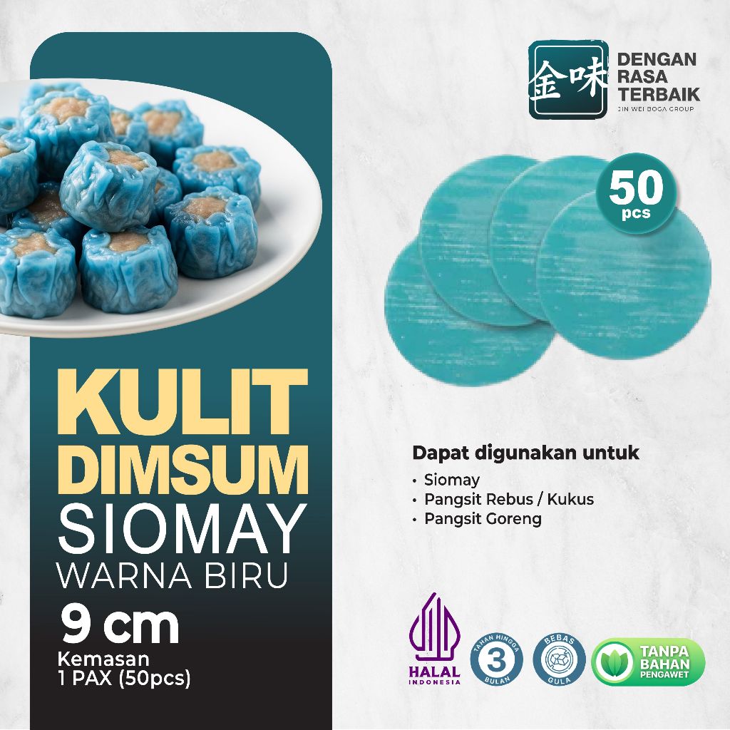 

KULIT DIMSUM SIOMAY BIRU 9CM ISI 50PCS HALAL | PEWARNA SUDAH BPOM | COCOK UNTUK USAHA DIMSUM