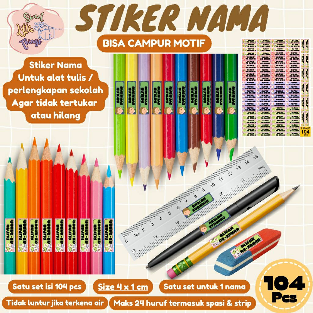 

STIKER NAMA CUSTOM . BISA CAMPUR MOTIF . DAPAT 104 PCS . ANTI AIR (TIDAK LUNTUR) VOL 5