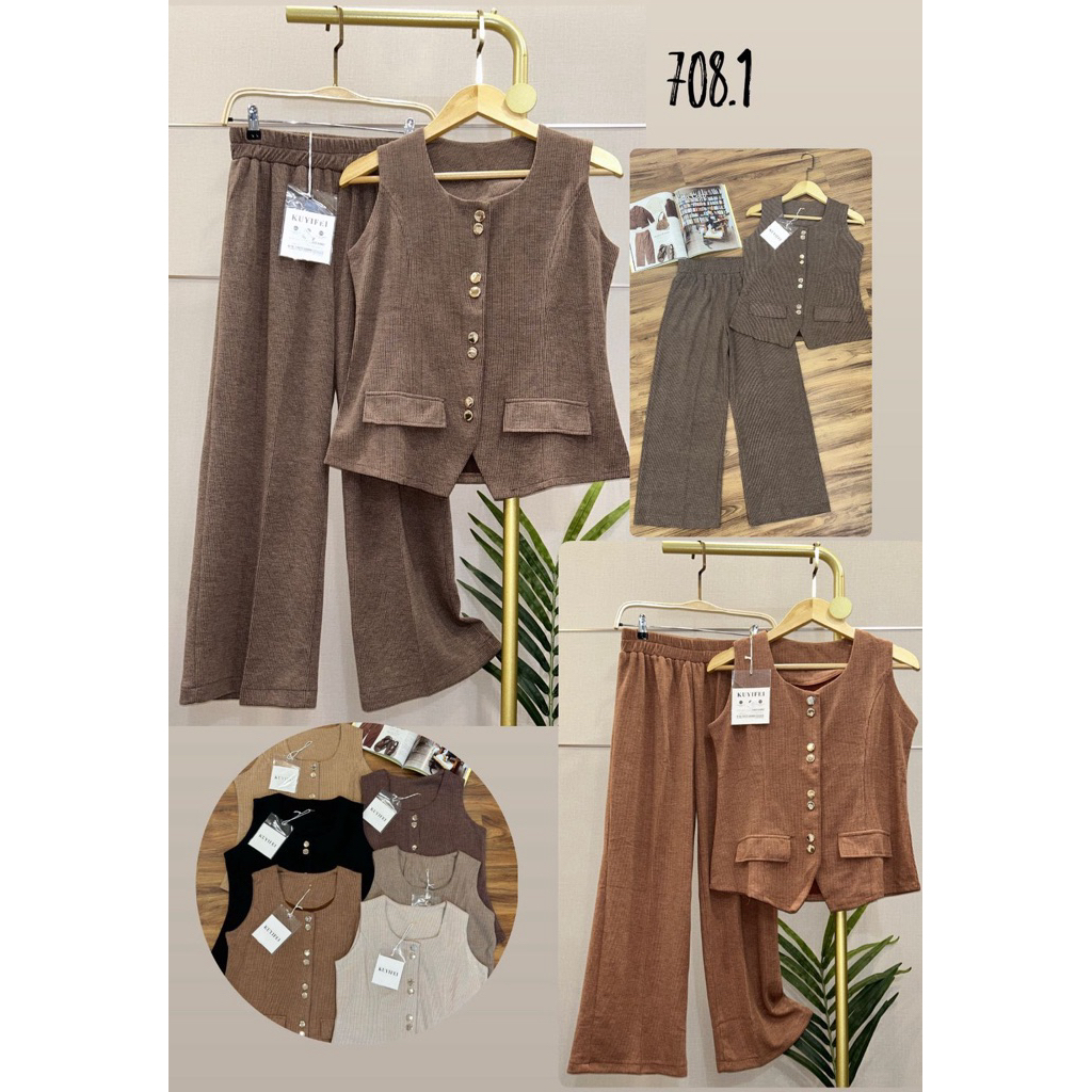 setelan vest 708.1 Kuyifei//setelan knit Kuyifei//pakaianwanitasby