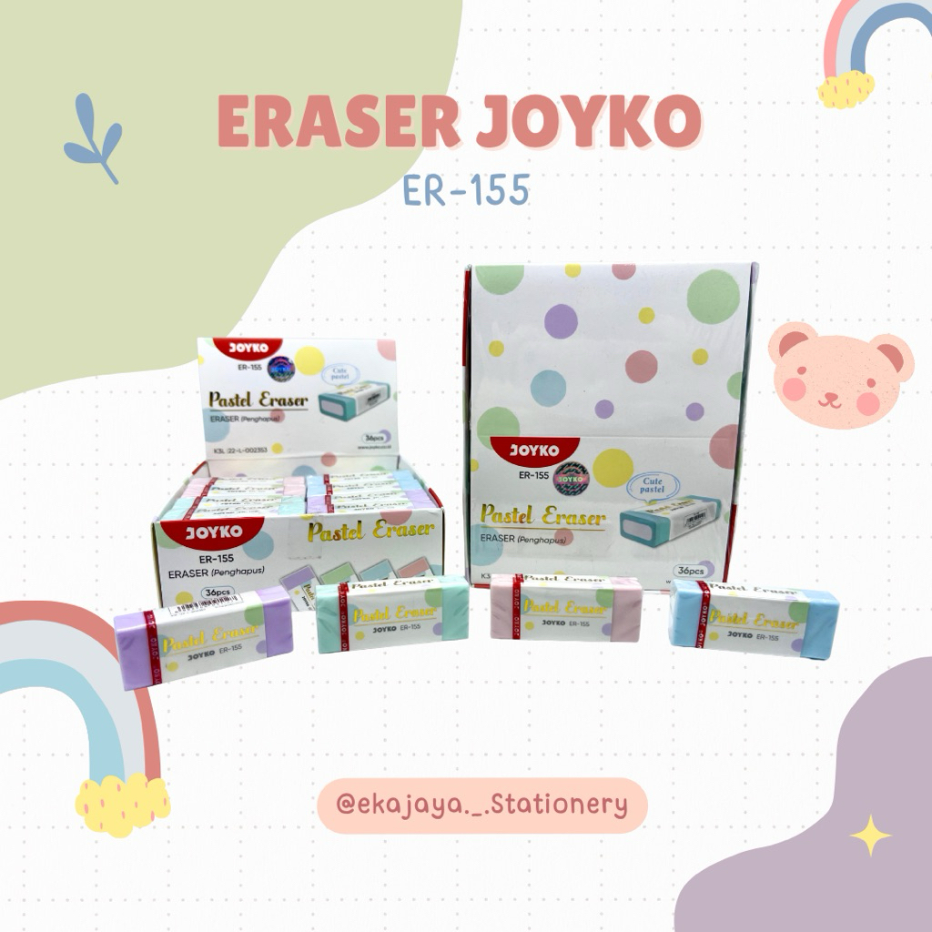 

ERASER DOUBLE SIDED, JOYKO ER 155 PASTEL