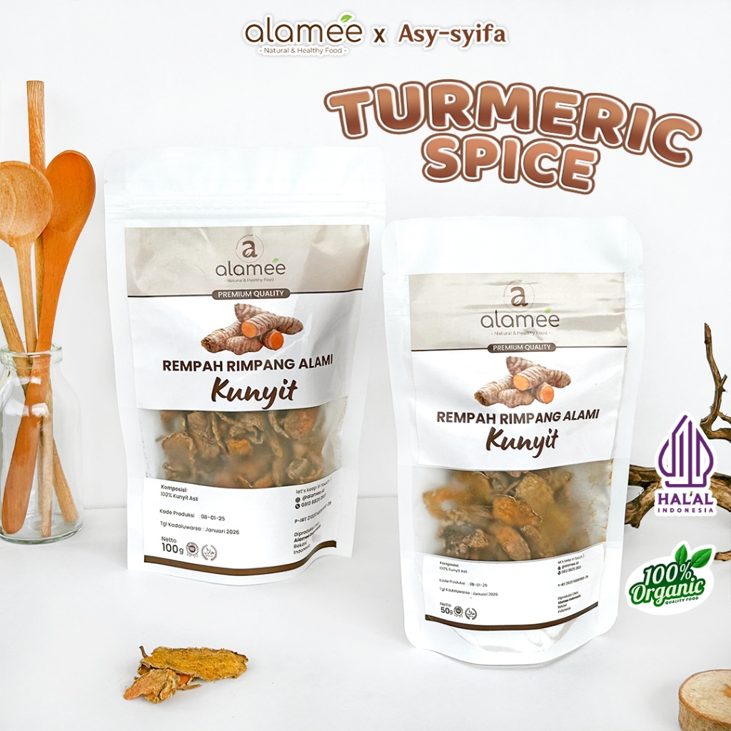 

ALAMEE Kunyit Kering Dried Turmeric Rempah Rimpang Organik Alami Bumbu Masak Dapur Masakan Siap Saji