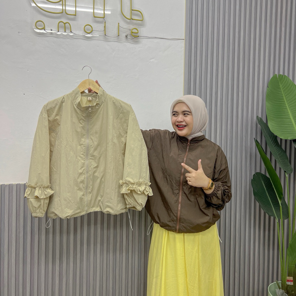 Jaket Parasut wanita lucu Olahraga premium size S L XL (Araiten Parasut Jaket)